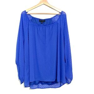 Lane Bryant Royal Blue Chanel Long Top Size 18 /20 Loose Fit Flowy